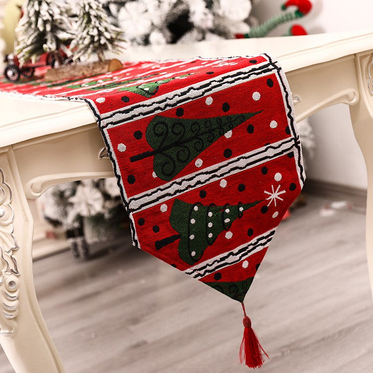Napron Decorativ Pentru Masa, Tematica Craciun, Rosu/ - vivimall.ro