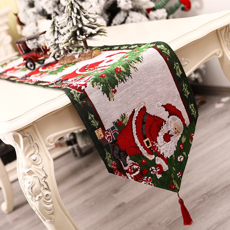 Napron Decorativ Pentru Masa, Tematica Craciun, Rosu/ - vivimall.ro