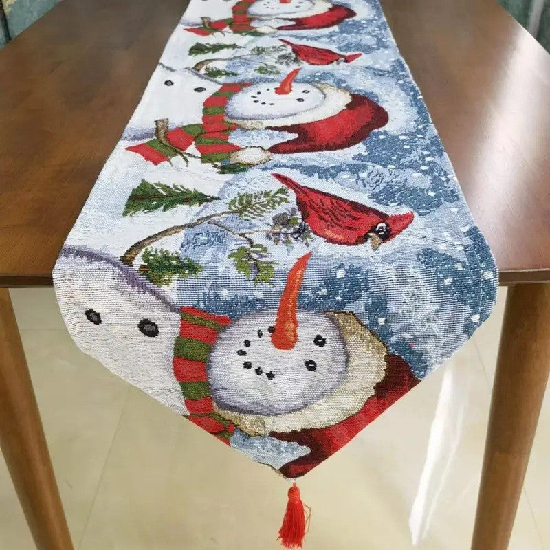 Napron Decorativ Pentru Masa, Tematica Craciun, Rosu/ - vivimall.ro