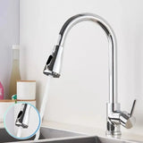Baterie Bucatarie Cu Dus Extractibil, Pipa Cu Touch Pentru Pornire/Oprire, Inox Sus304, Crom - vivimall.ro