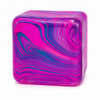 Cub antistres Flippy Needoh mov din maltoză, 3,5x3,5x3,5 cm, vedere frontală cu pattern de gheață