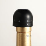 Capac de Etansare a Sticlei de Sampanie, Vivimall, Rotativ, On-Off, Silicon, Reutilizabil, Usor de Depozitat si Folosit, 3.9 x 3.9 x 3.3 cm, Negru - vivimall.ro