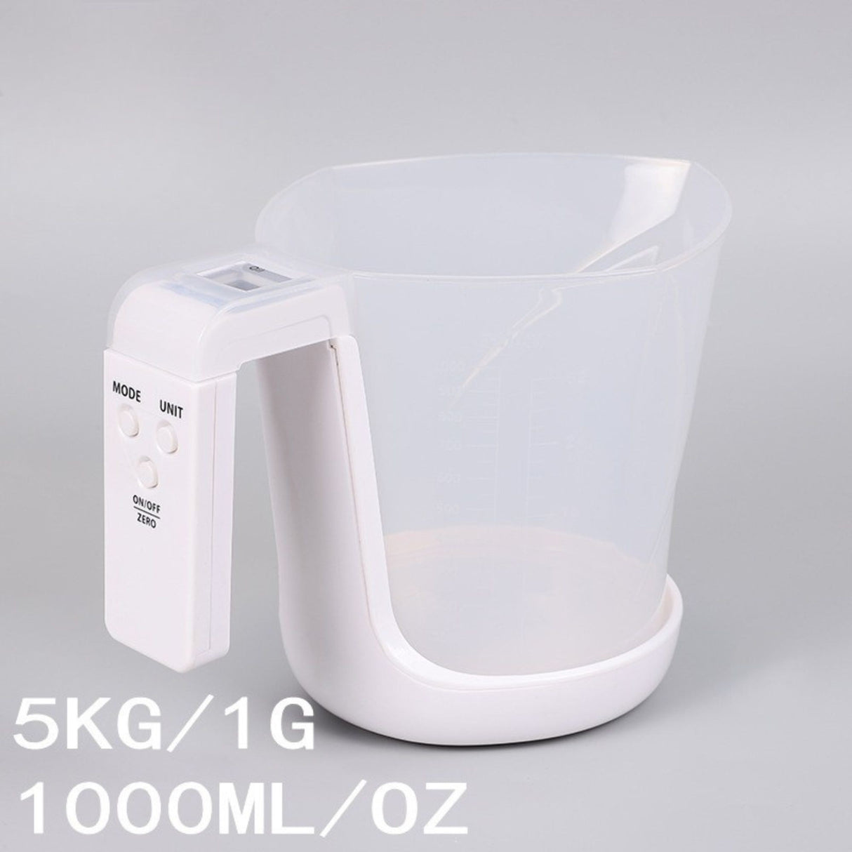 Cantar de Bucatarie 2 in 1, Flippy, Model Electronic, Tip Cana Gradata cu Masurare, pentru Lichide si Solide, Display Automat, 21.5 x 14.3 x 15 cm, Alb - vivimall.ro