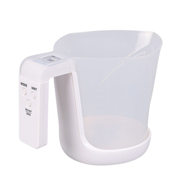 Cantar de Bucatarie 2 in 1, Flippy, Model Electronic, Tip Cana Gradata cu Masurare, pentru Lichide si Solide, Display Automat, 21.5 x 14.3 x 15 cm, Alb - vivimall.ro