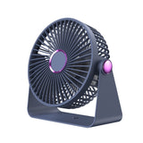 Ventilator 2in1, Vivimall, de Masa/de Perete, Incarcare USB, 3.7 V, 4.5 W, 1200 mAh, 17.5 x 17 x 7.6 cm, Albastru Fumuriu
