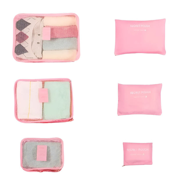 Set 6 Genè›I De Calatorie, Pentru Depozitare, Impermeabile, Organizator, Multifuncè›Ionale, Design Cu Plasa, Pliabile, Fermoar, Dimensiuni Diferite - vivimall.ro