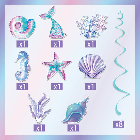 Set 8 Decoratiuni Petrecere Mermaid | FantasySplash - vivimall.ro