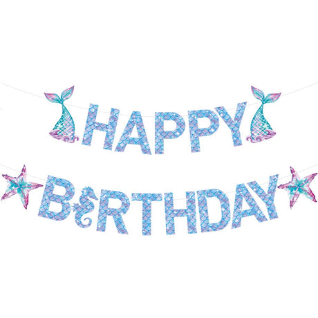 Banner Happy Birthday Mermaid | Mermaidia - vivimall.ro