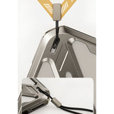 Husă Armor Metal iPhone 15 Pro Max, detaliu spate metalic lucios, finisaj Gri Titan