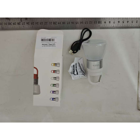 Lampa Portabila, Flippy, de Voiaj/Camping, Incarcare USB, IPX5, LED RGB, din ABS, 300 mAh, 10 x 5.5 x 5.5 cm, Alb