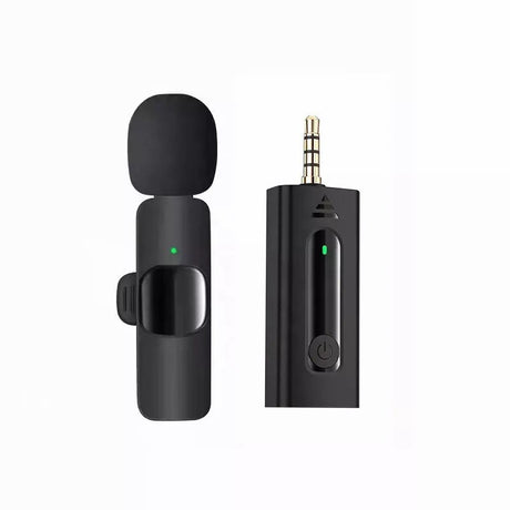 Microfon Lavaliera Wireless,  1 Microfon si 1 Receptor 3.5 mm, Autonomie 1-3h, Bluetooth 5.0, >70dB, Baterie 50 mAh, Negru - vivimall.ro