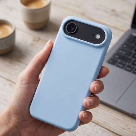 Detaliu interior microfibră anti-zgârieturi husă Flippy iPhone 17 Air albastru, protecție 360 grade