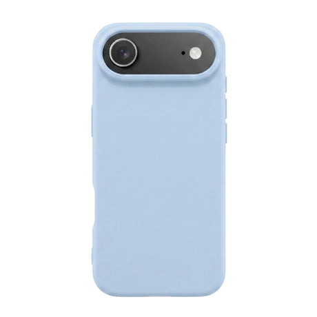 Husă Flippy albastră pentru iPhone 17 Air din silicon lichid premium cu tehnologie MagSafe, vedere frontală
