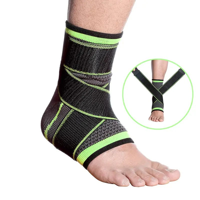 Orteza Pentru Glezna, Cu Benzi Elastice De Fixare, Din Nailon, /Verde