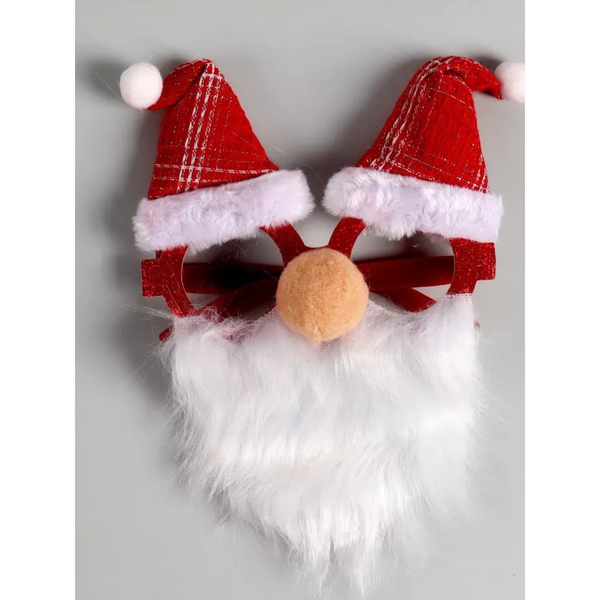 Ochelari de Craciun, Flippy, cu Nas si Barba, Model Mos Craciun, 24x14cm, Rosu