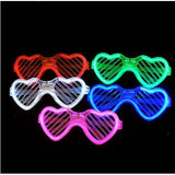 Ochelari petrecere model inimă grilaj, material plastic rezistent, culoare multicolor