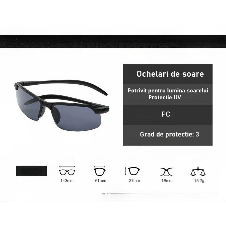 Ochelari De Soare, Polarizati, Pentru Condus, Ciclism, 400 Uv, Cu Lentila Neagra Pentru Protectie, Rama Neagra, Pc, 15.2 G - vivimall.ro