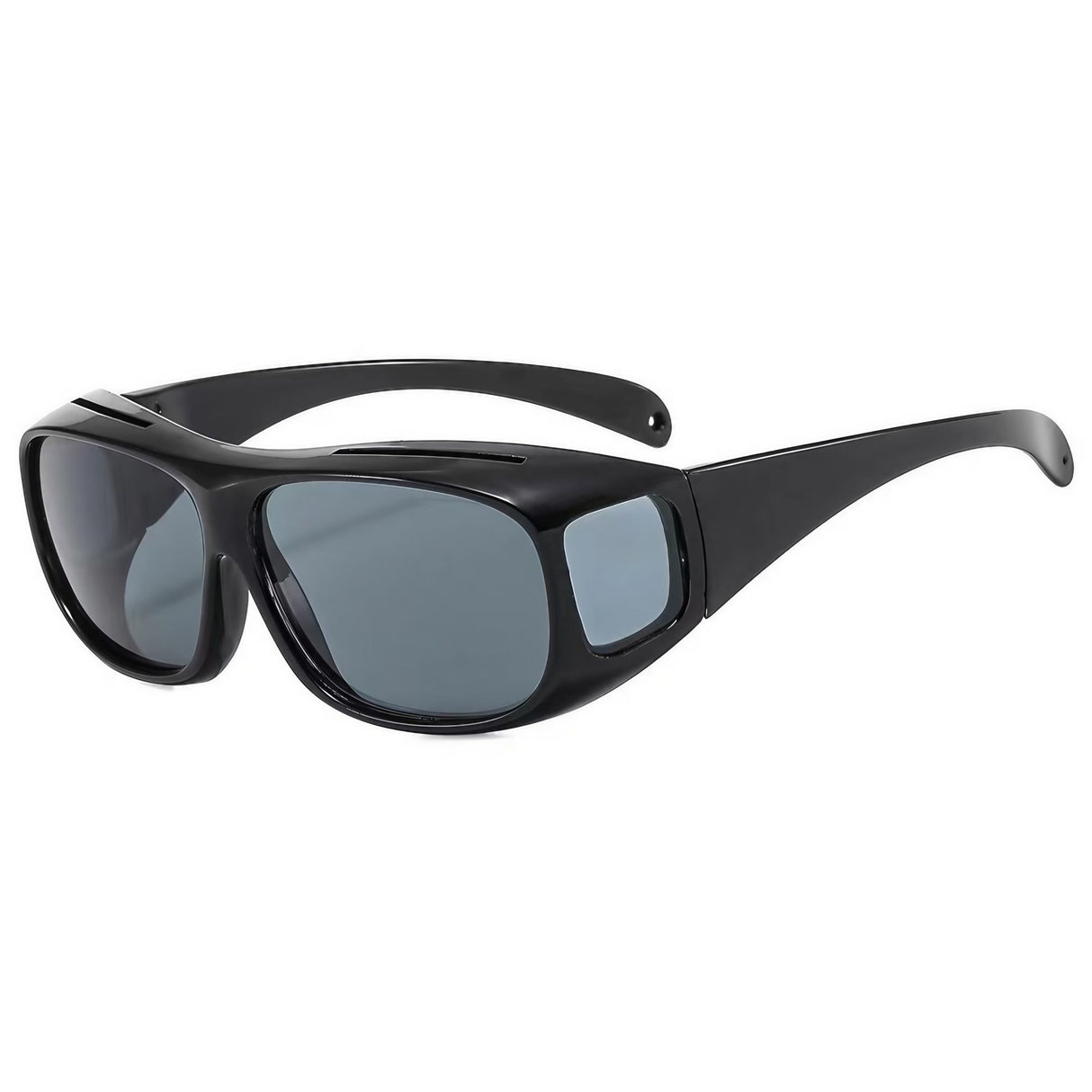 Ochelari De Soare, Polarizati, Pentru Condus, Ciclism, Cu Posibilitatea Purtarii Peste Ochelarii De Vedere, 400 Uv, Cu Lentila Neagra Pentru Protectie, Rama Neagra - vivimall.ro