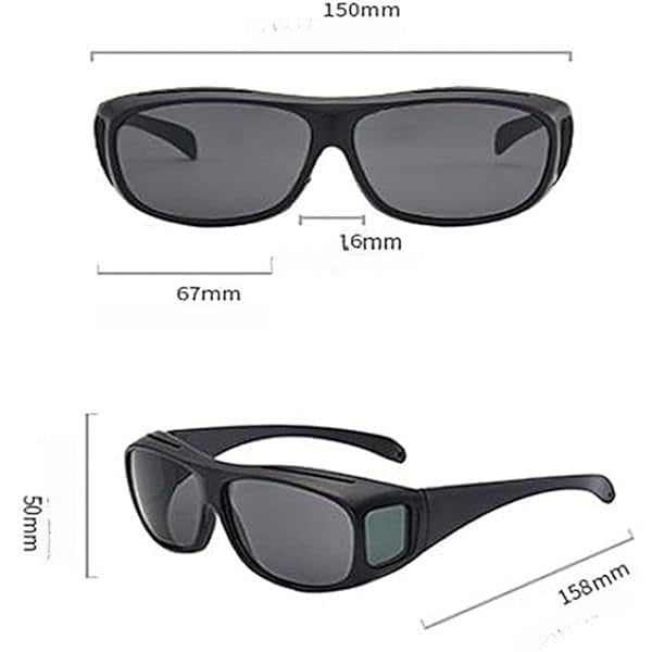 Ochelari De Soare, Polarizati, Pentru Condus, Ciclism, Cu Posibilitatea Purtarii Peste Ochelarii De Vedere, 400 Uv, Cu Lentila Neagra Pentru Protectie, Rama Neagra - vivimall.ro