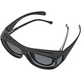 Ochelari De Soare, Polarizati, Pentru Condus, Ciclism, Cu Posibilitatea Purtarii Peste Ochelarii De Vedere, 400 Uv, Cu Lentila Neagra Pentru Protectie, Rama Neagra - vivimall.ro