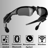 Ochelari de Soare Inteligenti, Vivimall, Lentile Polarizate, Conexiune Bluetooth 5.0, Functie Apelare, Redare Muzicala, Impermeabili IPX3, 12.5 x 17 x 4 cm, Negru - vivimall.ro