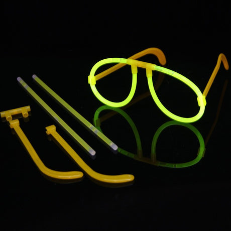 Ochelari de petrecere Vivimall galbeni fluorescenți, perspectivă laterală dreapta