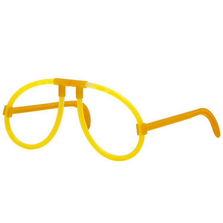 Ochelari Decorativi, Vivimall, din Plastic, Fluorescenti, Accesoriu Petrecere, Galben - vivimall.ro