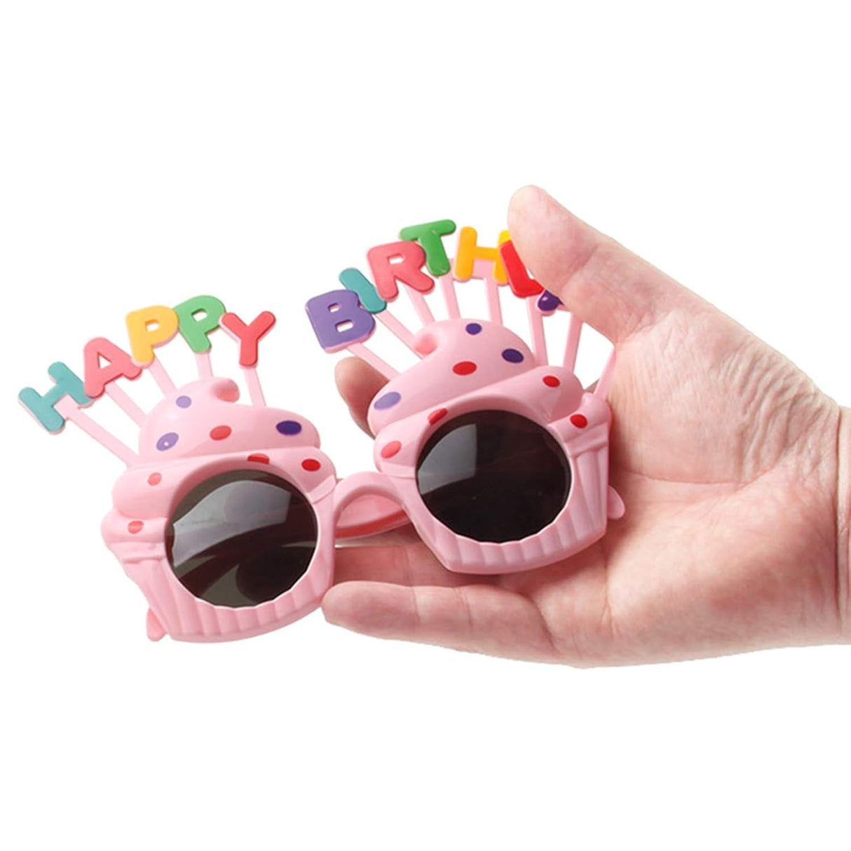 Ochelari Happy Birthday, Tematica Aniversare, Protectie Soare, Din Plastic, Model Prajiturele,