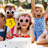 Ochelari Happy Birthday, Tematica Aniversare, Protectie Soare, Din Plastic, Model Prajiturele,