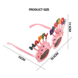 Ochelari Happy Birthday, Tematica Aniversare, Protectie Soare, Din Plastic, Model Prajiturele,