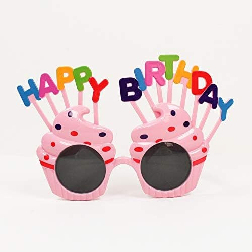 Ochelari Happy Birthday, Tematica Aniversare, Protectie Soare, Din Plastic, Model Prajiturele,