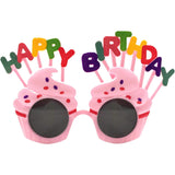 Ochelari Happy Birthday, Tematica Aniversare, Protectie Soare, Din Plastic, Model Prajiturele,
