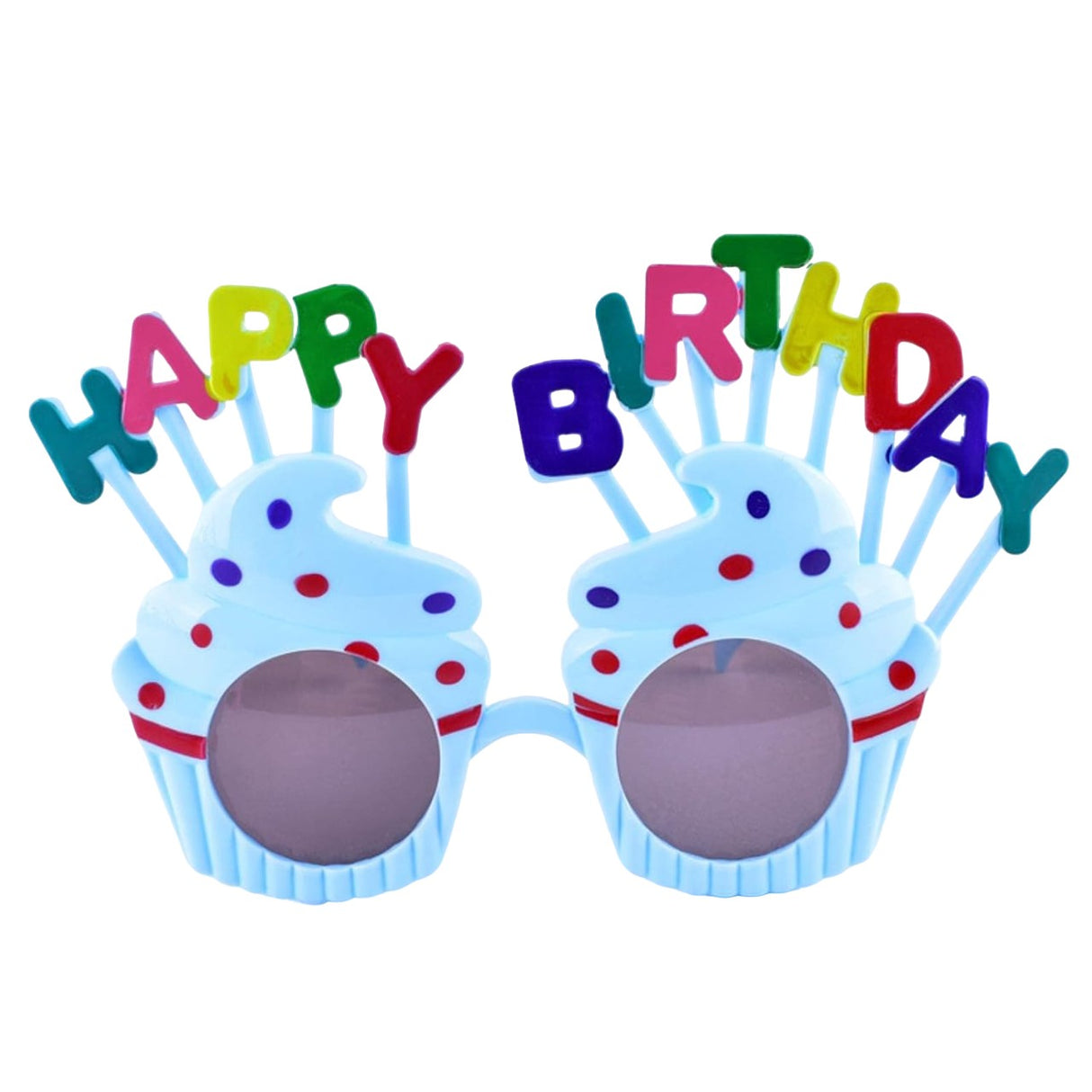 Ochelari Happy Birthday, Tematica Aniversare, Protectie Soare, Din Plastic, Model Prajiturele,