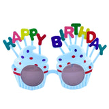 Ochelari Happy Birthday, Tematica Aniversare, Protectie Soare, Din Plastic, Model Prajiturele,