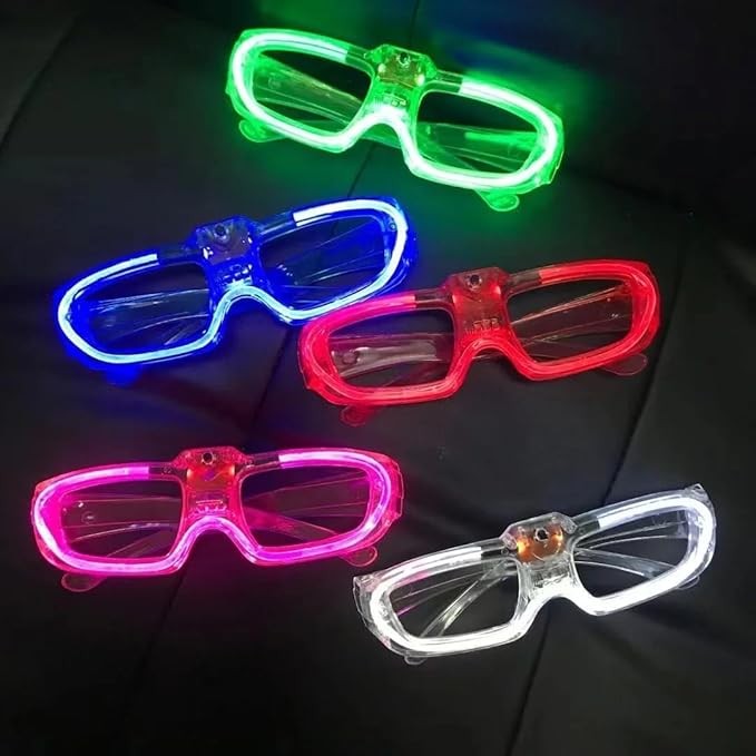 Ochelari de petrecere cu LED Neon, vedere spate, compartiment baterii AG3