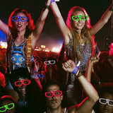 Ochelari LED Neon petrecere, mod lumină constantă aprins, fundal întunecat