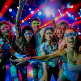 Ochelari de petrecere neon multicolor, detaliu rame plastic, greutate 21g