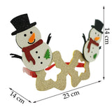 Ochelari petrecere de Craciun, forma de Stea cu Om de Zapada, Bej, din Plastic si Poliester, Flippy - vivimall.ro