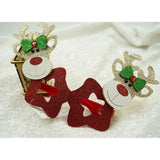 Ochelari petrecere de Craciun, forma  Stea cu Ren , Rosu, din Plastic si Poliester, Flippy - vivimall.ro