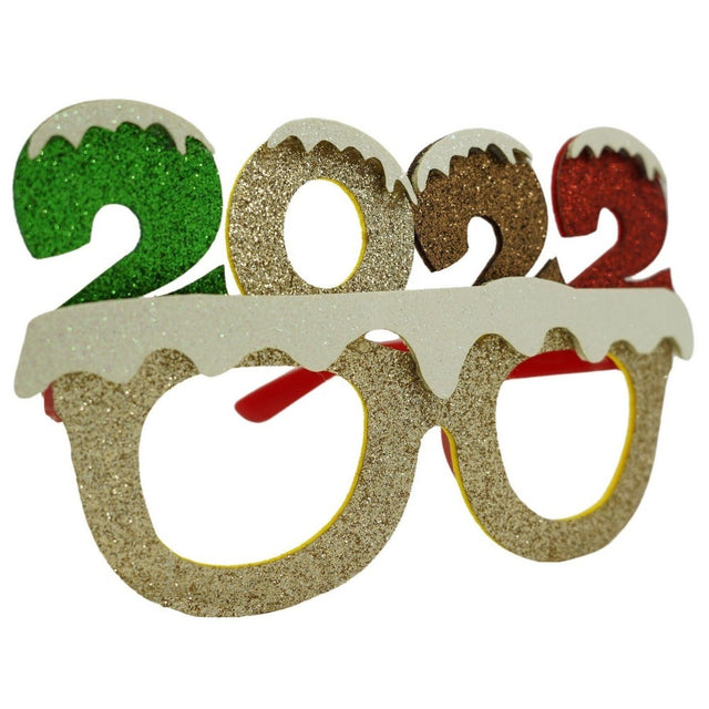 Ochelari petrecere de Revelion, 2022, Bej, din Plastic si Poliester, Flippy - vivimall.ro