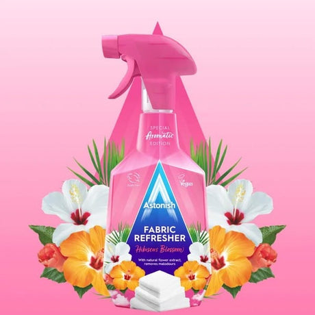 Odorizant spray pentru textile Astonish Fabric Refresher Hibiscus Blossom 750 ml - Prospețime Florală
