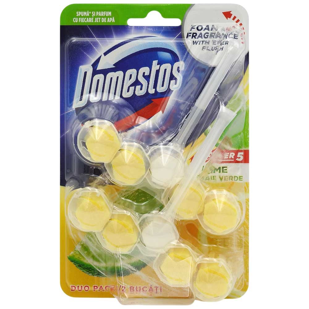 Odorizant WC, Domestos, Bile 2 X 55 g Lime
