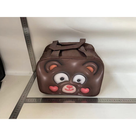 Geantă Frigorifică, Vivimall, cu Desene Animat 3D, Portabilă pentru Copii, de Prânz, din Pânză Oxford, 27.5x18x20 cm, Model Ursulet, Maro - vivimall.ro