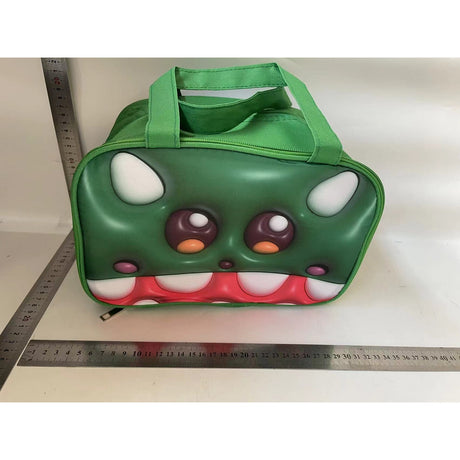 Geantă Frigorifică, Vivimall, cu Desene Animat 3D, Portabilă pentru Copii, de Prânz, din Pânză Oxford, 27.5x18x20 cm, Model Crocodil, Verde - vivimall.ro