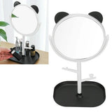 Oglina Cosmetica Cu Picior, Hd, Rotire 360 Grade, 15 Cm Diametru, Suport Bijuterii Baza + Brate, Model Cu Urechi, 30 X 16.5 X 15 Cm - vivimall.ro