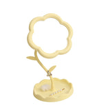 Oglindă de Machiaj pentru Birou, Vivimall, Rotativă, Detasabilă, Model de Floarea Soarelui, Suport pentru Inele, cu Depozitare, Galbena - vivimall.ro