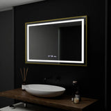 Oglinda Led Rectangulara, Verite Royale Gold Motion Glow Marcello, Sistem Dezaburire, Ceas & Termometru - vivimall.ro