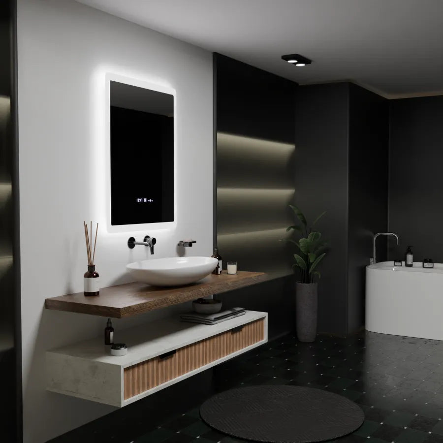 Oglinda Led Rectangulara, Pugliesi Senzor Motionglow Marcello, Sistem Dezaburire, Ceas & Termometru - vivimall.ro