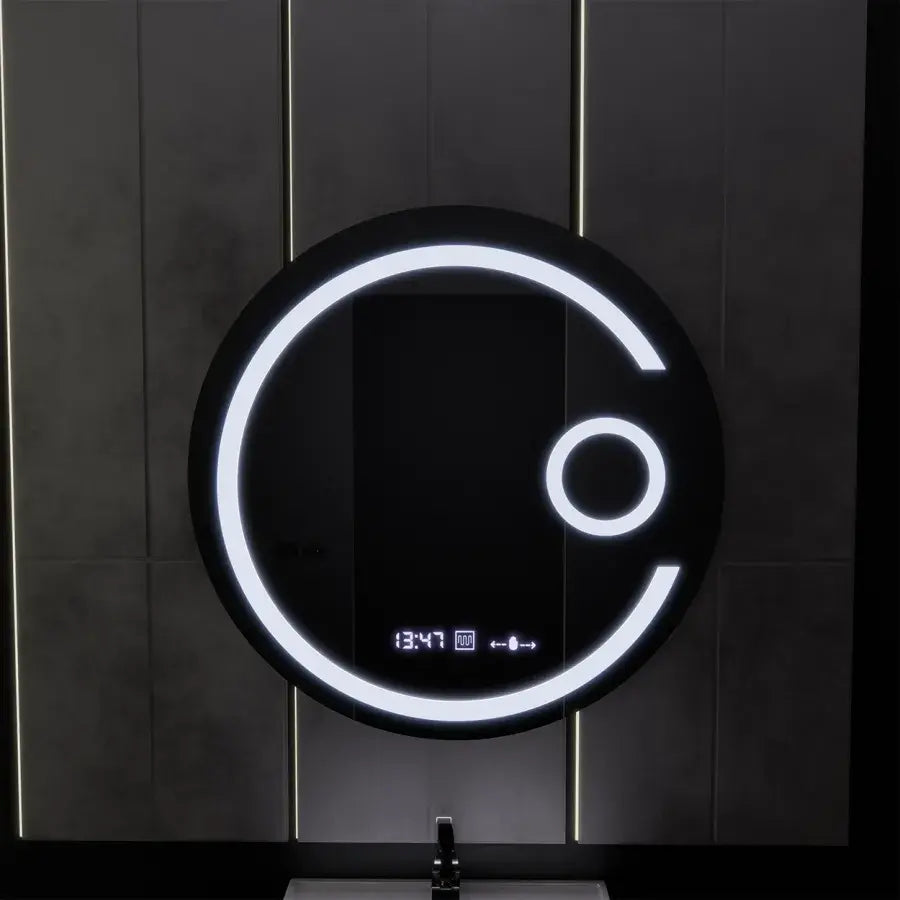 Oglinda Led Rotunda, 60Cm, Visio Motionglow Marcello, Sistem Dezaburire, Ceas & Termometru, Lupa Cosmetica - vivimall.ro