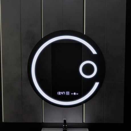 Oglinda Led Rotunda, 60Cm, Visio Motionglow Marcello, Sistem Dezaburire, Ceas & Termometru, Lupa Cosmetica - vivimall.ro
